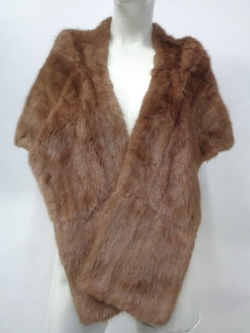 EXCELLENT BROWN MUSKRAT FUR STOLE SHAWL WRAP WOMEN WOMEN SIZE 16" X 64"